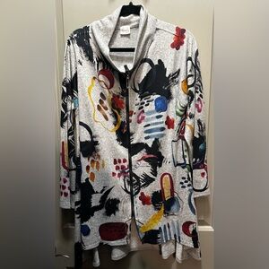 Et’ Lois Size M Zip Front Long Sweater Pre-owned